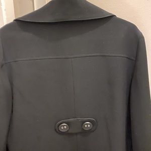 Short wool designer black dress coat